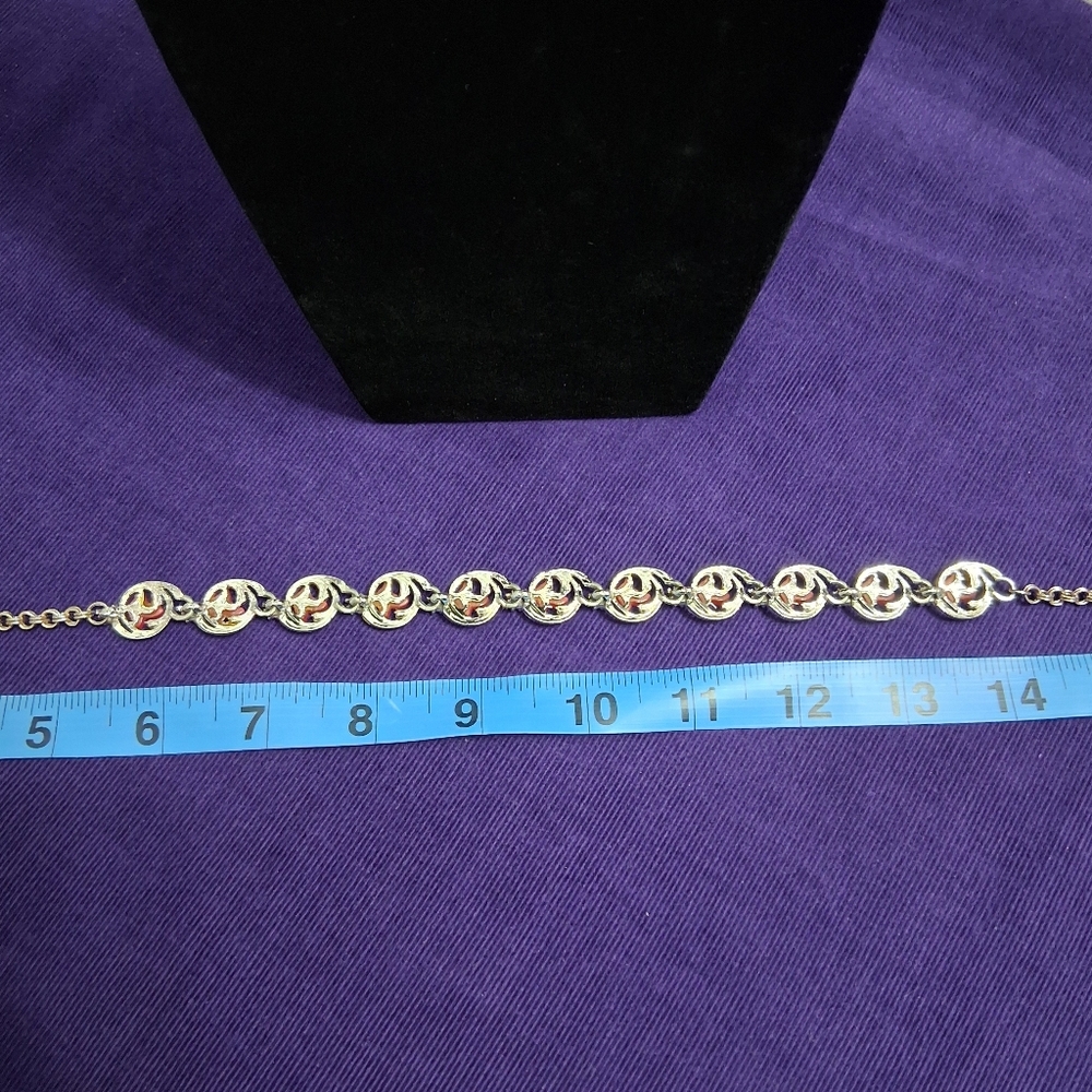 Vintage Charel Cherry Moonglow Necklace Thermoset Hook Closure Silvertone - Picture 8 of 17